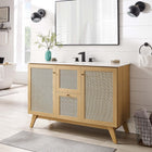Modway Soma 48" Single or Double Sink Compatible Bathroom Vanity Cabinet - Oak-Metal Doorknobs