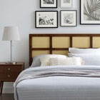 Modway Luana Cane Queen Headboard - Walnut-Interchangeable Bed Frame Options