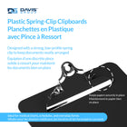 Davis Group Spring Clipboards - Letter Size - 9" W x 12" H - Black - 6 Pack-Black