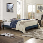 Modway Loryn Fabric Queen Bed Frame with Round Splayed Legs - Azure-Upholstered in Polyester