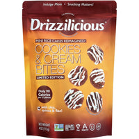 Drizzilicious Mini Rice Cakes - Cookies & Cream  - 113g-Rice Crisps Reinvented - A lighter take on chocolate cookies that's sweet, delightfully crunchy, and totally satisfying but won't ruin your diet
