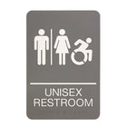 Headline Sign - Panneau ADA unisexe pour toilettes avec accès dynamique en mouvement - ​​15,2 x 22,9 cm - Gris/blanc-Gris avec symboles et lettres blancs