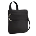 Travelon Anti-Theft Classic Slim Double Zip Crossbody - 9" W x 10.25" H x 1" D - Black-Locking zippers help prevent pickpocketing