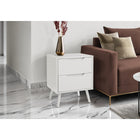 Monarch Specialties - Table d'appoint en stratifié à 2 tiroirs 24 po - Blanc-Conçue de manière durable avec des pieds robustes en bois massif et un plateau facile à nettoyer, cette table d'appoint pratique et peu encombrante est conçue pour résister à un usage quotidien qui lui assure une beauté et une fonctionnalité durables