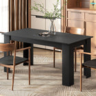 HOMCOM 63" Modern Dining Table with Wood Effect - Black-Compact design fits small spaces with style and function