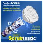 Bell+Howell Scrubtastic Power Scrubber with 3 Brush Heads - White -Bell + Howell scrubtastic comes with 3 brush heads grout brush for difficult-to-reach or tight spaces, flat surface brush for, well flat surfaces and the larger round brush for bigger jobs or smooth surfaces like bathroom tiles