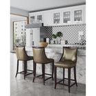 Manhattan Comfort - Emperor tabouret de bar traditionnel 19" en similicuir, bronze et noyer, lot de 2-Cadre en bois de hêtre massif avec une riche finition en noyer