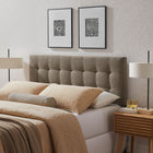Modway Lily Upholstered Full Size Headboard - Taupe-Biscuit Tufted Design