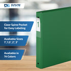 Davis Group Premium Economy Binder - Round Ring - 1" - Green - 6 Pack-Round Ring, Non-Locking