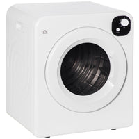HOMCOM Portable 3.22 cu ft Compact Laundry Dryer - 1300 W - White-7 modes including extra, bright, mix airing and other three times for selection