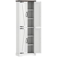 HOMCOM 72" H Pantry Cabinet for Dining Room - White-Spacious dual cabinets with adjustable shelves for organised storage 