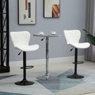 HOMCOM Adjustable Swivel PU Leather Bar Stools - White - 2 Pack-The height of the seat is adjustable so that it is level with the height of your counter
