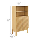 Modway Render Freestanding Bathroom Storage Cabinet - Oak-Adjustable Shelves