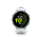 Garmin Forerunner 970 Smartwatch - Titanium with Whitestone Case and Whitestone/Translucent Amp Yellow Band-RUNNING ECONOMY - Measure your overall energy efficiency while running — including step speed loss, which tells you how much you slow down when your foot hits the ground — when you pair your watch with the HRM 600 monitor (sold separately).