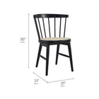 Modway Lykke Curved Spindle Back Dining Chairs - Black - 2 Pack-Round Synthetic Rattan Cane Seat