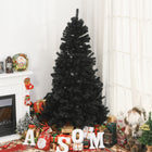 HOMCOM 6' Artificial Christmas Tree with Auto Open - Wide Base - Black-Black colour creates a cool atmosphere, add Christmas style as well as Halloween style 