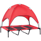 PawHut Elevated Cooling Pet Bed with Canopy for XL Dogs - Red-Elevated off the ground for comfort and to allow airflow on all sides 
