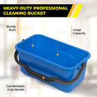 Gritt Commercial Pro Window Cleaning Kit - 14" Squeegee and Washer - 20" Pole Handle - 3 Gallon Bucket-Handle Material: Aluminum