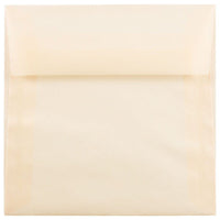 JAM Paper - Enveloppes d'invitation carrées en vélin translucide - 5,5 po x 5,5 po - ivoire ocre printanier - paquet de 25 (1591909)-Couleur : Ocre printanier