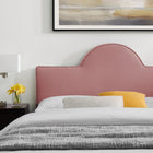 Modway Soleil Performance Velvet Twin Bed - Dusty Rose-Wood Slat Support System