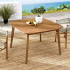 Modway Vienna 46" Square Outdoor Patio Teak Wood Dining Table - Natural-Rounded Corners