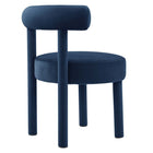 Modway Toulouse Performance Velvet Dining Chair - Midnight Blue - Set of 2-8