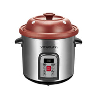 Vitaclay Smart Organic Clay Multi-Crock'n Stock Pot - 6.5 qt.-Our low temperature setting adds an extra bonus -- probiotic-rich creamy yogurt. Discover nature's culinary secret for good health and vitality -- unglazed clay. Organic clay activates enzymes and minerals in your foods, so it extracts extra flavors and nutrients from your recipes. Clay is also alkalizing, paramagnetic and infrared. Unglazed clay is the Number one choice for bone broth as it amplifies flavors, and alkalizes foods, increasing the 