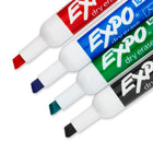 Expo Low Odour Dry Erase Markers - Chisel Tip - Assorted Colours - 4 Pack-For use on white boards, glass and most non-porous surfaces