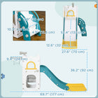 Qaba - Toboggan 5 en 1 pour tout-petits - usage intérieur - jaune-Marches fermées avec texture antidérapante pour plus de sécurité et de stabilité 