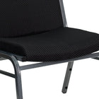 Flash Furniture – Chaise empilable Hercules grande et très large en tissu, noir, capacité de 1000 lb, 2/pqt-Rembourrage en tissu noir à motifs