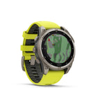 Garmin fēnix 8 - Solar Outdoor Recreation/Adventure Watches - 47 mm - Sapphire, Titanium with Amp Yellow/Graphite Silicone Band-Navigate the outdoors with superior positioning accuracy, thanks to multi-band GPS with SatIQ™ technology plus built-in sensors for 3-axis compass, gyroscope and barometric altimeter