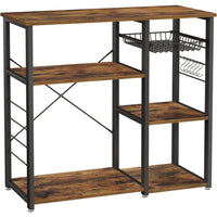 Boutique Home Baker's Rack Multifunctional Kitchen Shelf-Color: Rustic Brown, Black