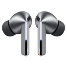 Samsung Galaxy Buds3 Pro - Silver-Ergonomically designed for supreme sound. Experience our all-new design engineered for optimal sound. Our re-imagined Galaxy Buds3 Pro feature small, angled heads for a comfortable fit and to streamline your audio experience while accented Blade Lights let you to express yourself. Highlighting the blade design is a sleek case with a transparent cover and delicate curved shape, equipped with USB-C and wireless charging capabilities.