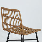 HOMCOM - Tabourets de bar en rotin hauteur comptoir avec dossier - brun - paquet de 2-Le design sans accoudoirs permet un rangement facile sous les tables de bar 
