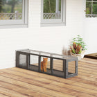 PawHut Outdoor Extendable Pet Enclosure with 3 Doors - Grey-Three removable doors allow flexible access and enclosure connections 
