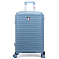 TUCCI Lussore 24" Hardside Check-in Luggage - Blue-Designed in Italy – Premium Italian craftsmanship and style. Crafted with a premium polypropylene hardshell that’s flexible, lightweight, and built to last