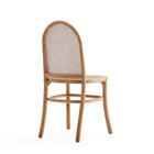 Manhattan Comfort Paragon 1.0 17.52" Industry Chic Upholstered Dining Chair - Nature and Oatmeal - Set of 2-Unique Tall Round Backrest for Style and Comfort