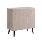 Manhattan Comfort Jodie 31.1" Mid-Century Modern Accent Cabinet - Whitewashed Oak-Splayed Metal Legs for Fashion and Durability