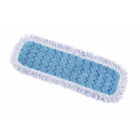 Globe Commercial - Tampon de Vadrouille en Micofibre 18" Humide- absorption élevée avec Frange Bleu-Microfibre mélangée de nylon et de polyester de qualité supérieure