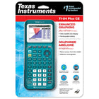 Texas Instruments TI-84 Plus CE Graphing Calculator - Slide-on Hard Case - Teal Metallic-TI rechargeable battery