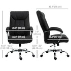 Vinsetto Linen Fabric Home Office Chair with Armrests - Black-Rocking function for taking a break and stretching out your back