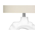 Monarch Specialties 25" H Table Lamp - Cream Resin / Ivory / Cream Shade-Assembled dimensions: 15 in. L x 10 in. W x 25 in. H. base: 10.75 in. L x 4 in. W x 11.5 in. H. shade: 15 in. L x 10 in. W x 11.5 in. H