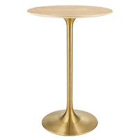 Modway Lippa 28" Round Natural Wood Bar Table - Gold Natural-Modern Bar Table