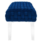 Modway Prologue Woven Performance Velvet Ottoman - Navy-Dense Foam Padding