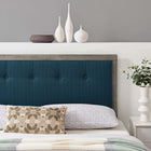 Modway Draper Tufted Fabric and Wood Queen Headboard - Grey Azure-Rubberwood and MDF Veneer