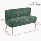 HOMCOM - Canapé loveseat 46 po avec pieds en bois - vert-Pieds réglables assurent la stabilité sur un sol irrégulier 
