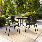 Flash Furniture Black Rattan Indoor-Outdoor Restaurant Stack Chair-Stack Quantity: 23