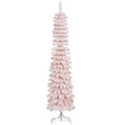 HOMCOM 6' Artificial Christmas Tree with Realistic Branches - Pink-Lush with tips that provide a healthy, natural look 