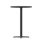 Flash Furniture 36'' Round Laminate Table Top, Black with 30'' x 30'' Bar-Height Table Base (XURD36BKT3030B)-Top Size: 36"W x 36"D