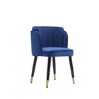 Manhattan Comfort - Chaise de salle à manger moderne Zephyr 21,65 po en velours bleu royal-Chaise de salle à manger moderne parfaite pour une utilisation dans la salle à manger et le salon